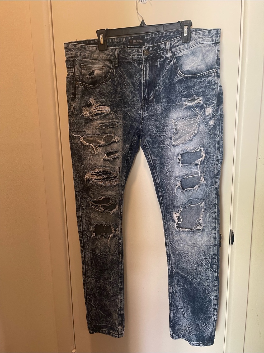 Men's Slim Straight Washed Black Jeans